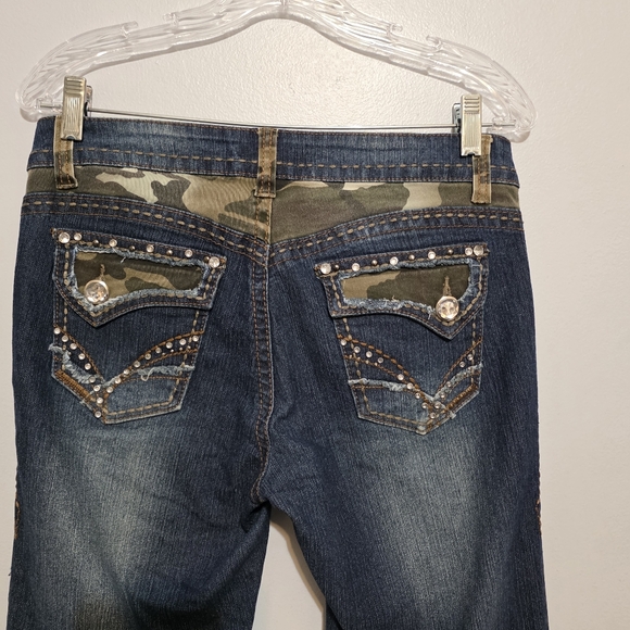 South Pole Y2K Dark Blue Skinny Jeans Studded Pockets - Picture 5 of 7
